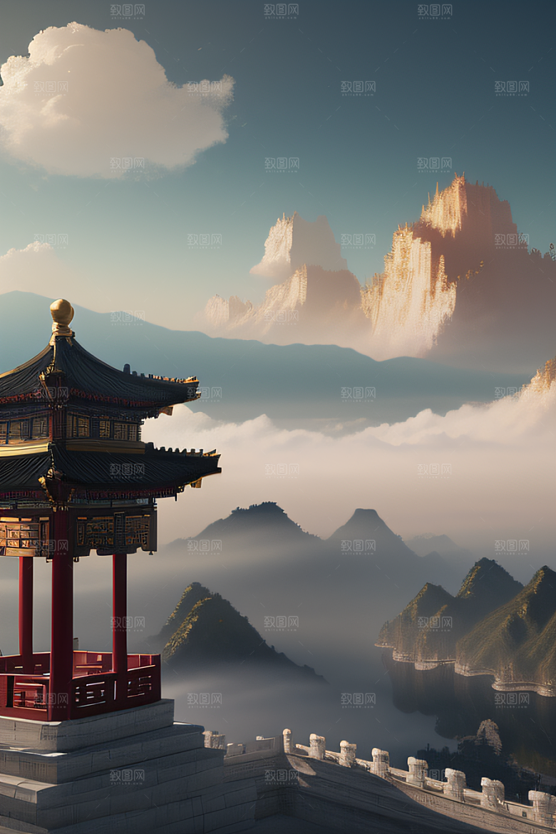神秘华丽宛如仙境中国宫殿的奇幻之旅