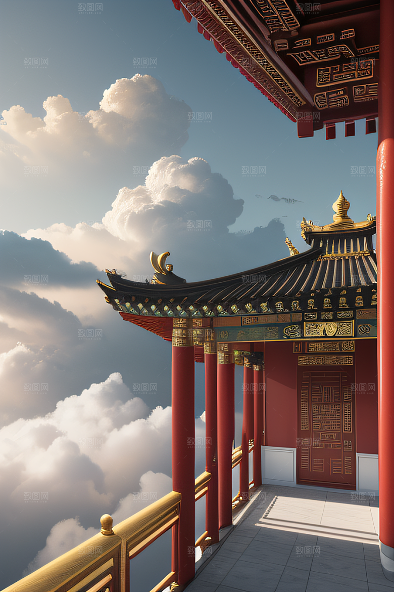 神秘华丽宛如仙境中国宫殿的奇幻之旅