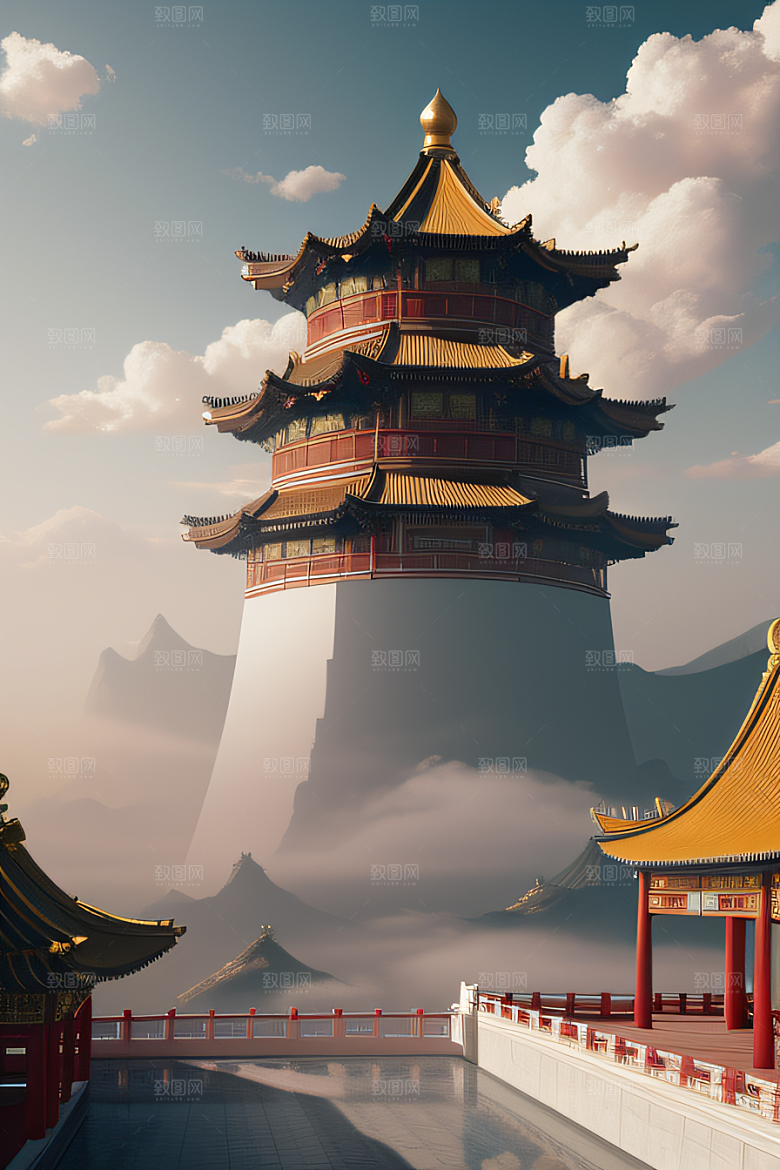 神秘华丽宛如仙境中国宫殿的奇幻之旅