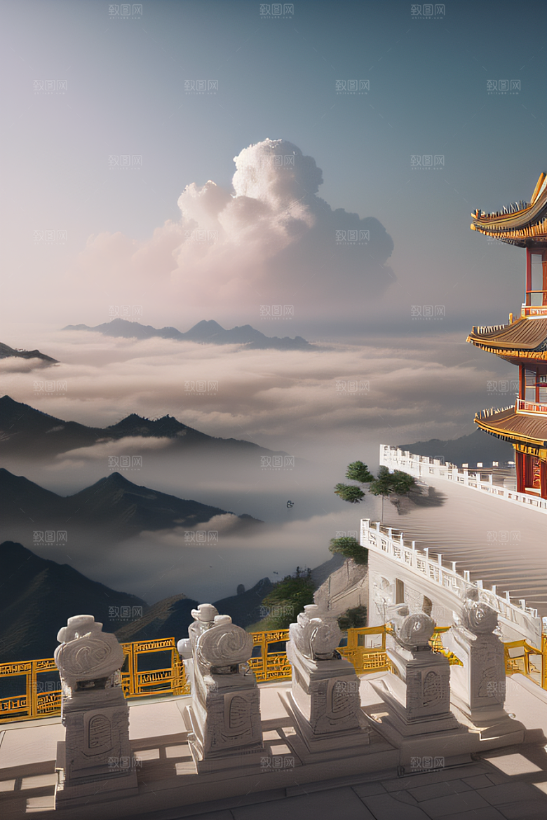 神秘华丽宛如仙境中国宫殿的奇幻之旅