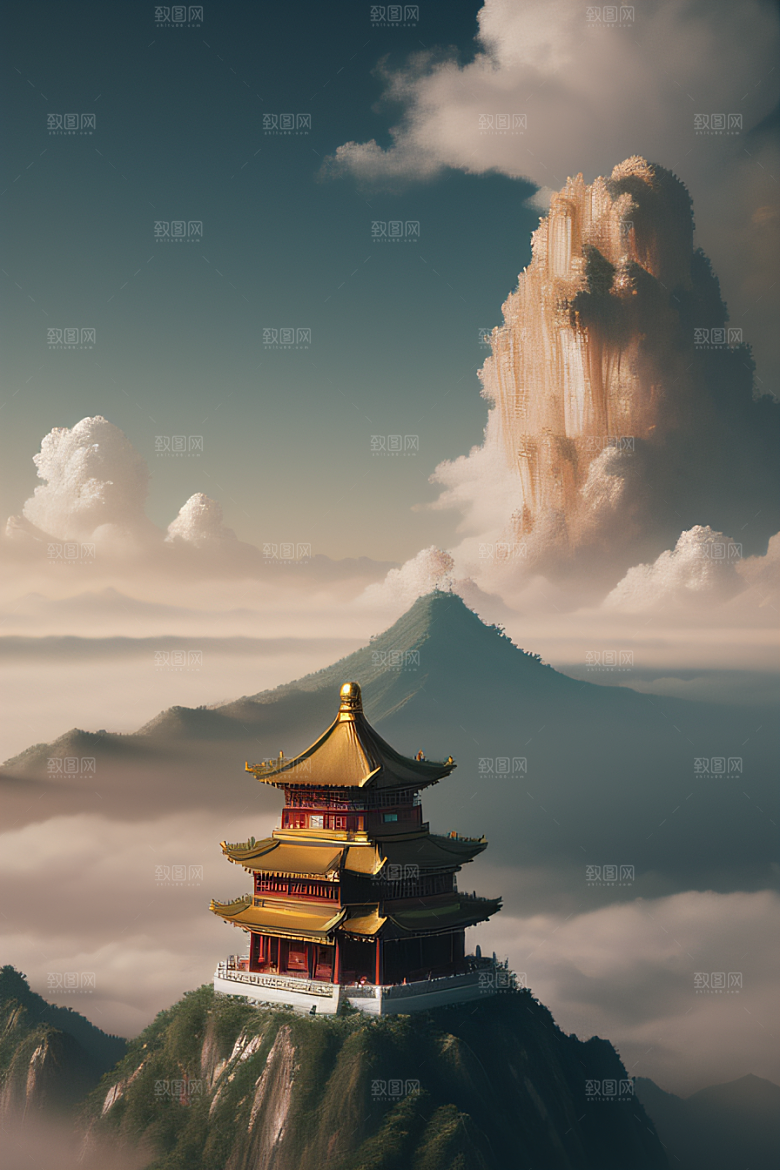 神秘华丽宛如仙境中国宫殿的奇幻之旅