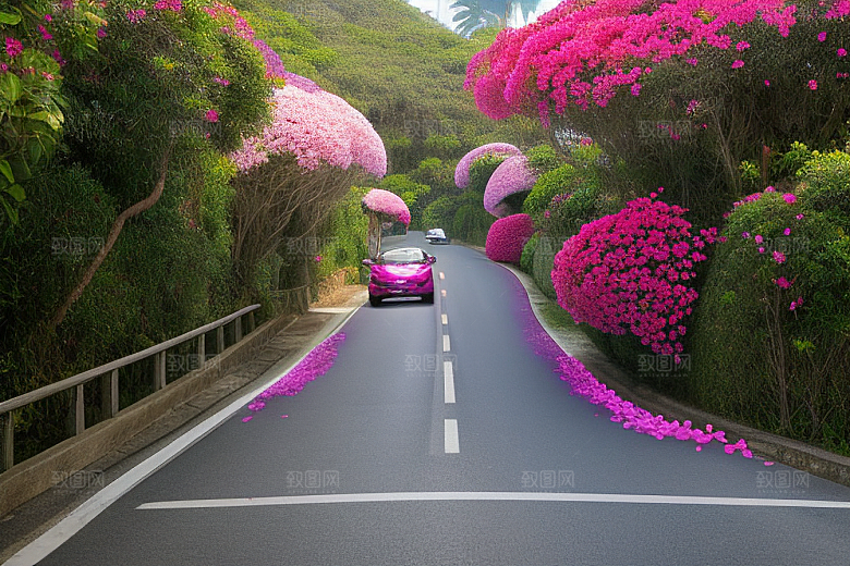 美丽花景厦门环岛路的盛放三角梅