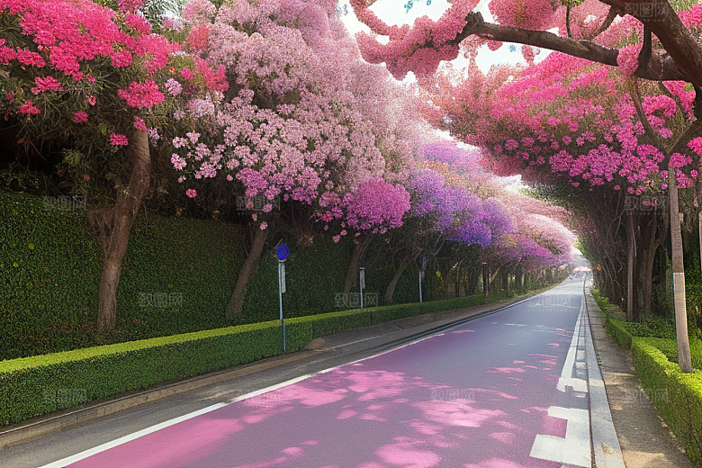 美丽花景厦门环岛路的盛放三角梅