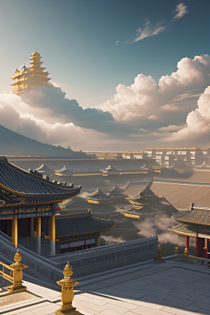 中国宫殿的梦幻画卷