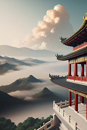 中国宫殿的梦幻画卷