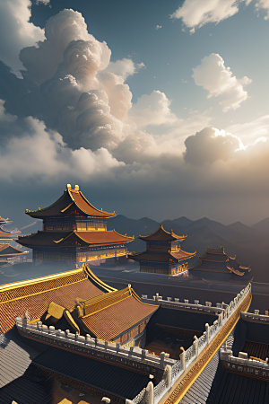 中国宫殿的梦幻画卷