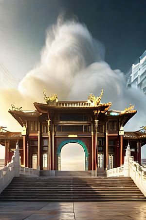 中国宫殿的梦幻画卷