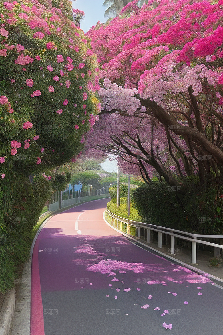 花海盛宴厦门环岛路的绽放三角梅