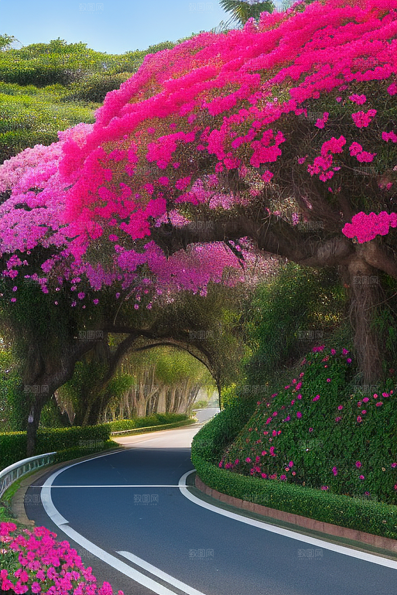 花海盛宴厦门环岛路的绽放三角梅