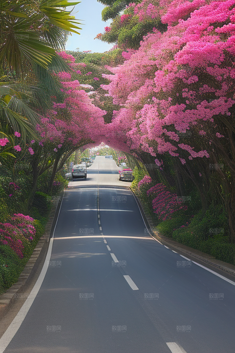 花海盛宴厦门环岛路的绽放三角梅