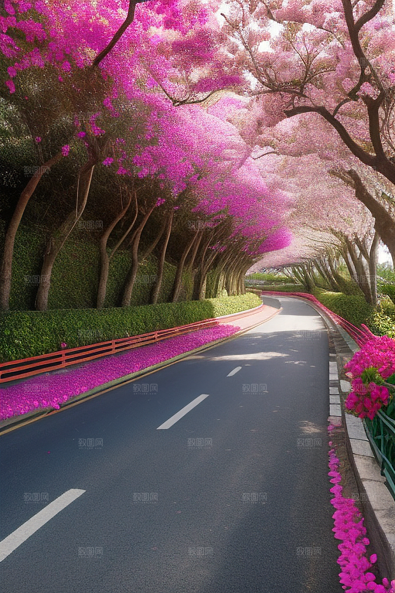 花海盛宴厦门环岛路的绽放三角梅