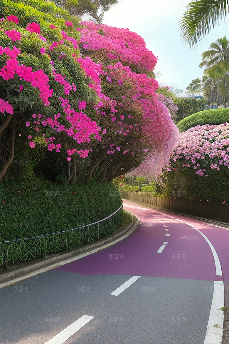 花海盛宴厦门环岛路的绽放三角梅