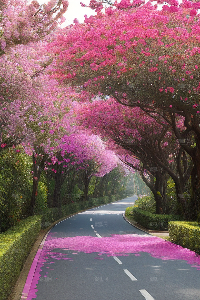 花海盛宴厦门环岛路的绽放三角梅