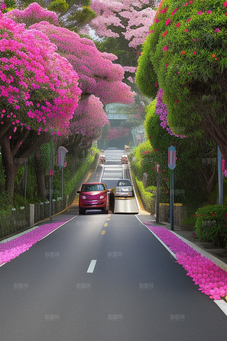 花海盛宴厦门环岛路的绽放三角梅