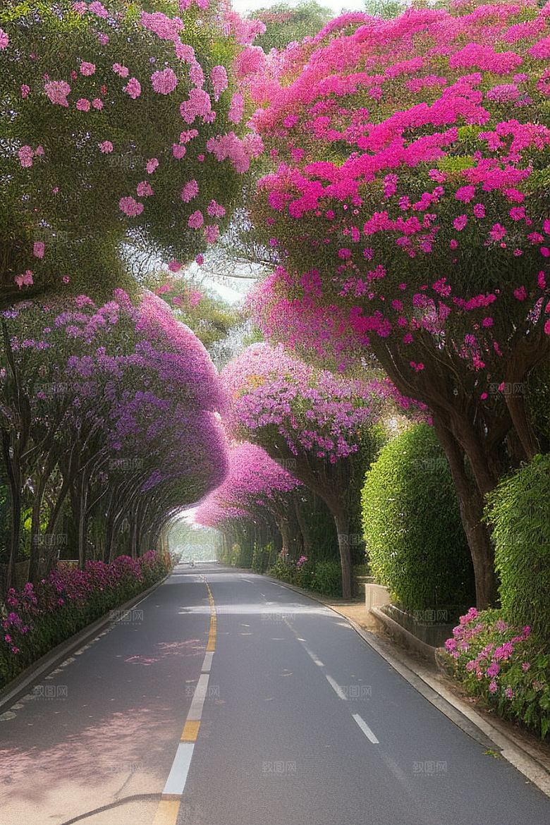 花海盛宴厦门环岛路的绽放三角梅