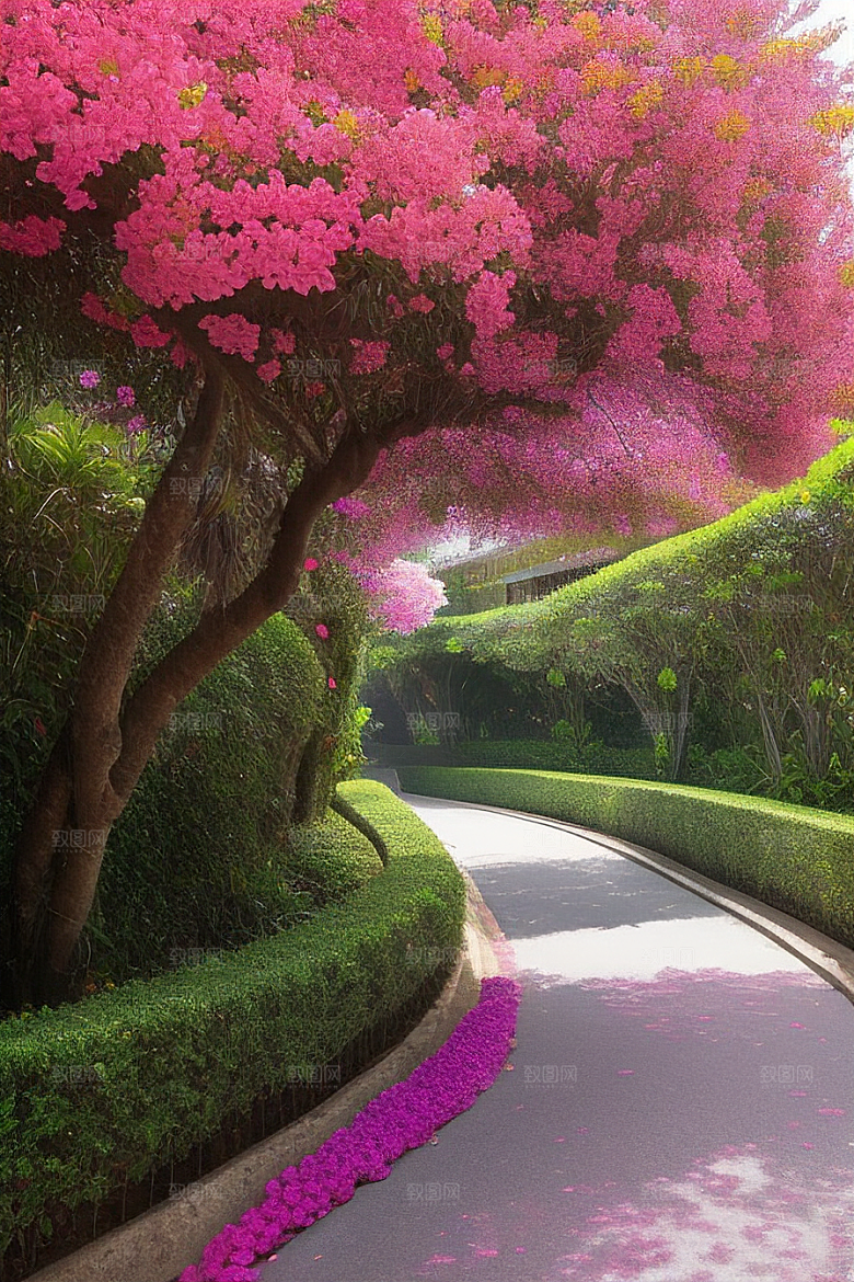 花海盛宴厦门环岛路的绽放三角梅