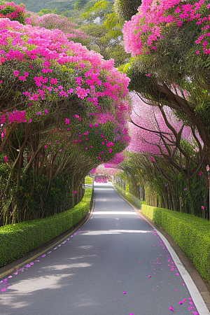 绚丽花海厦门环岛路的盛放三角梅