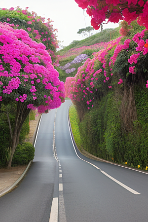 绚丽花海厦门环岛路的盛放三角梅