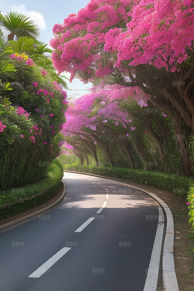绚丽花海厦门环岛路的盛放三角梅