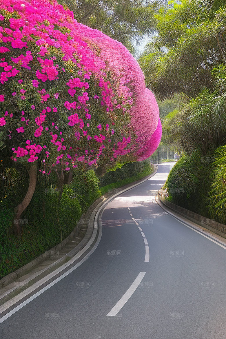 绚丽花海厦门环岛路的盛放三角梅