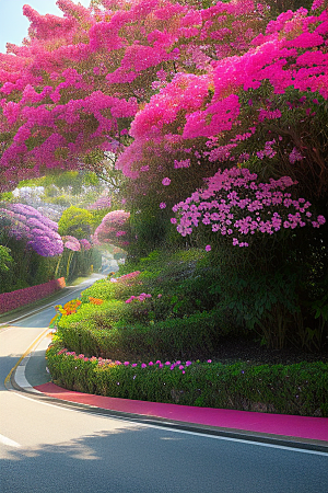 绚丽花海厦门环岛路的盛放三角梅