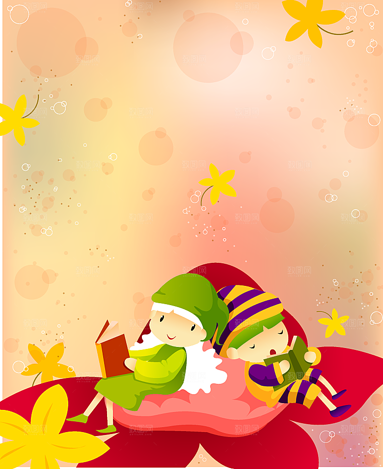 黄色秋天儿童节插画设计