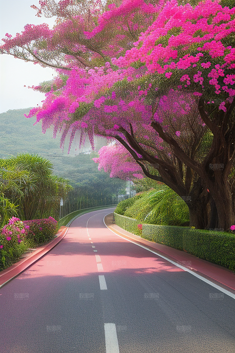 花香四溢厦门环岛路的美丽三角梅