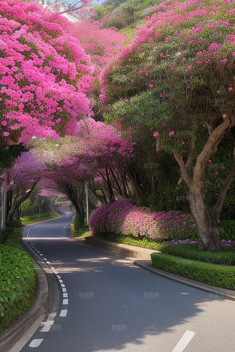 花香四溢厦门环岛路的美丽三角梅