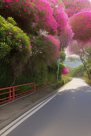 花香四溢厦门环岛路的美丽三角梅