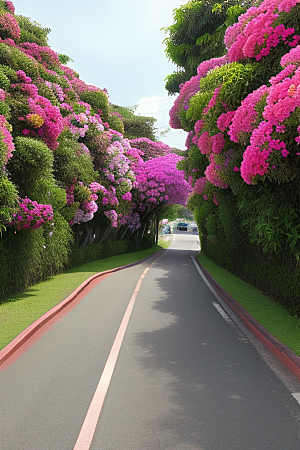 花香四溢厦门环岛路的美丽三角梅