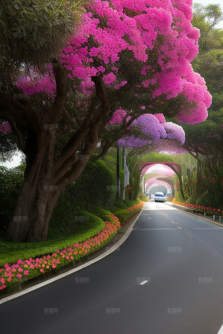 花香四溢厦门环岛路的美丽三角梅