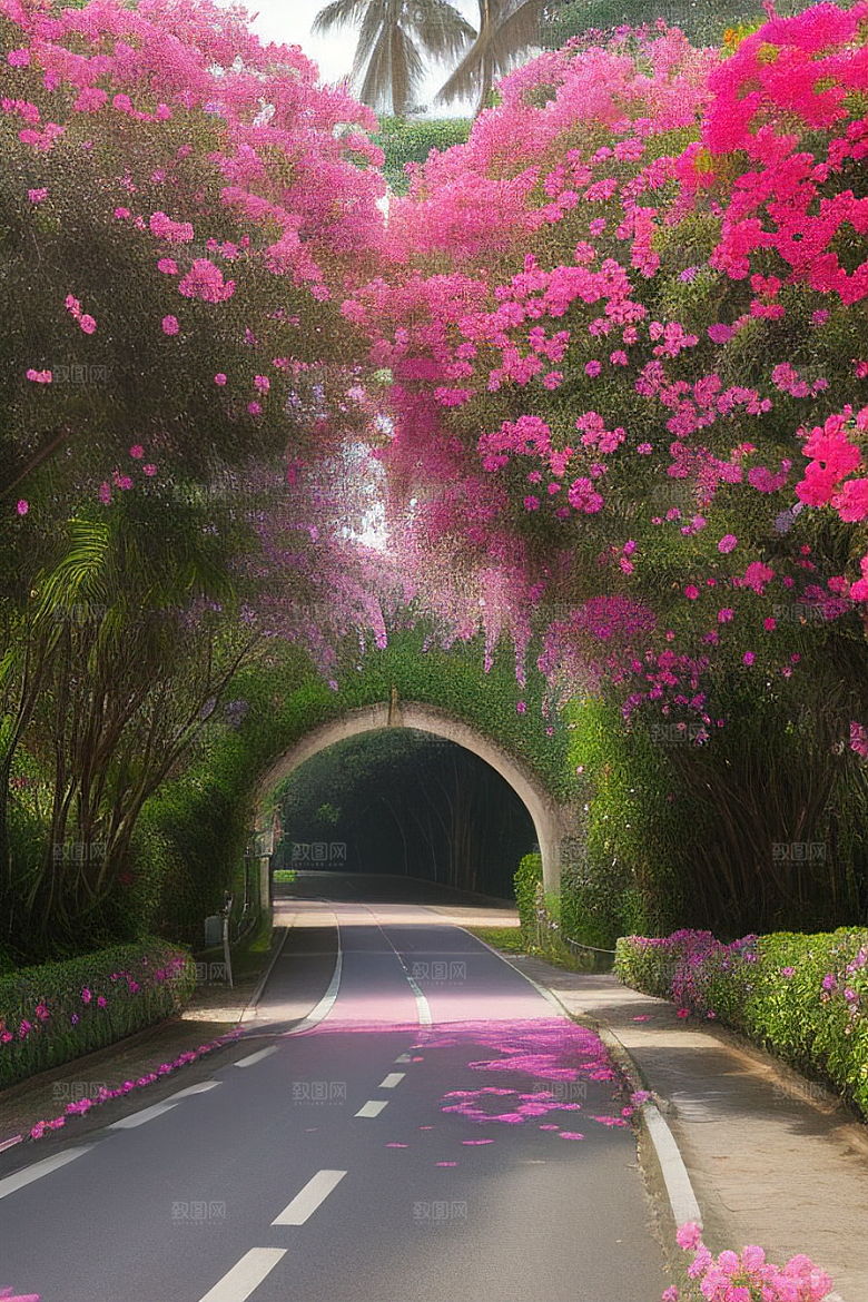 花香四溢厦门环岛路的美丽三角梅