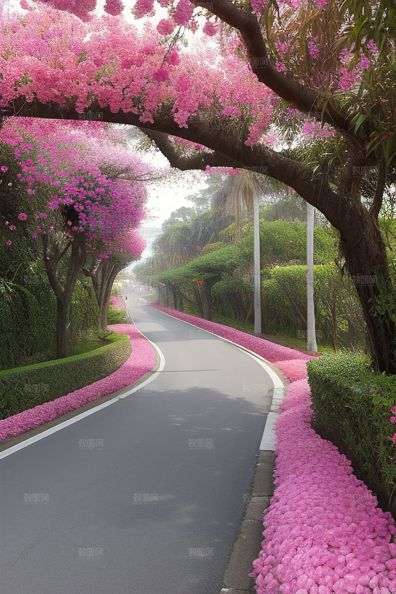 夏日绽放厦门环岛路的瑰丽三角梅