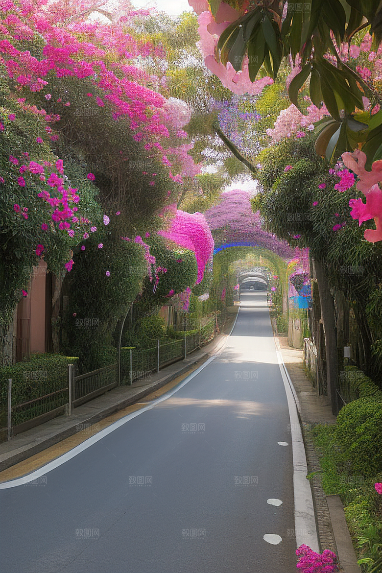 夏日绽放厦门环岛路的瑰丽三角梅