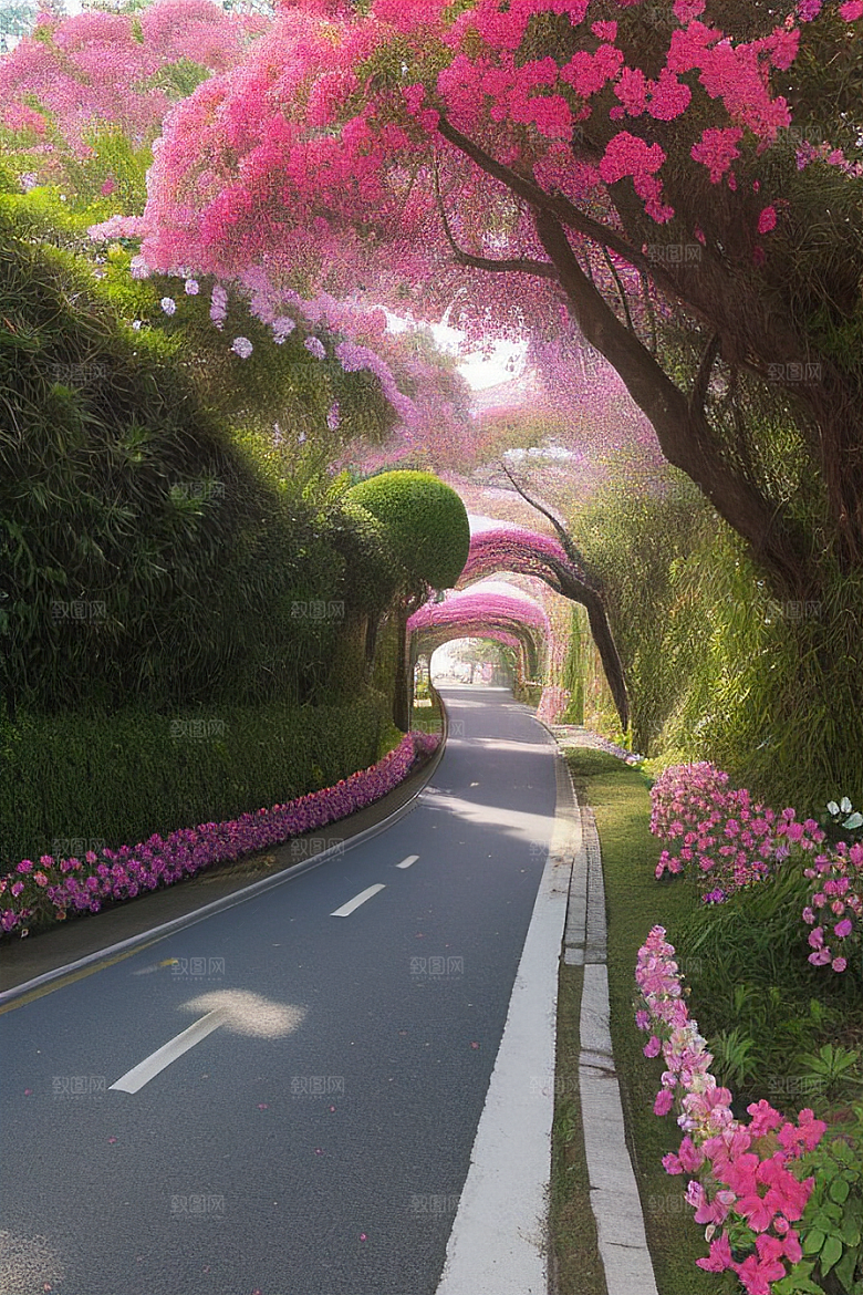 夏日绽放厦门环岛路的瑰丽三角梅