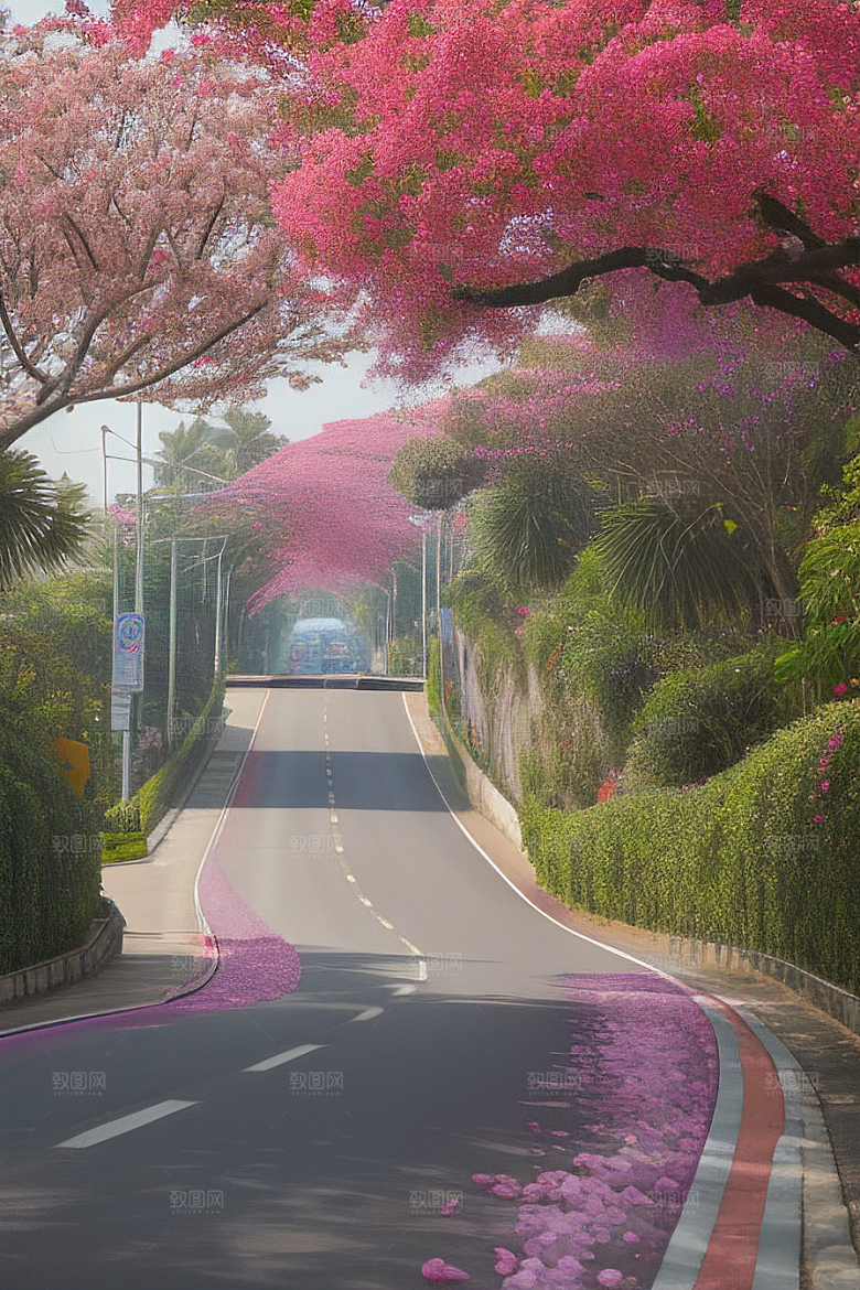 夏日绽放厦门环岛路的瑰丽三角梅