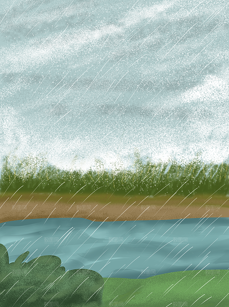 二十四节气节日背景插画海报