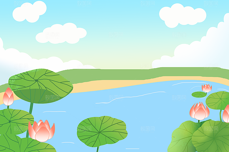 二十四节气节日背景插画海报