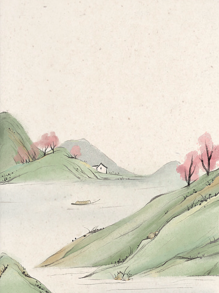 二十四节气节日背景插画海报