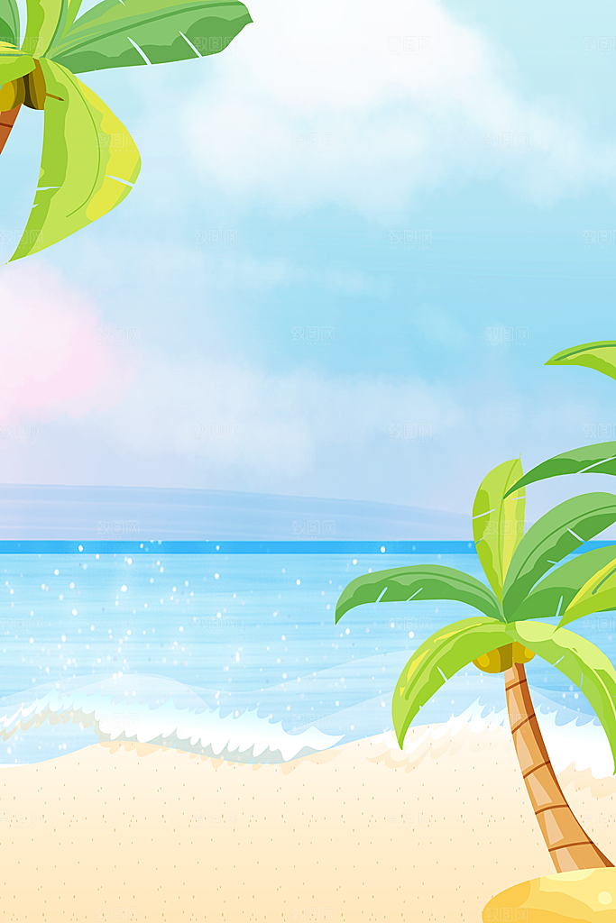 二十四节气节日背景插画海报