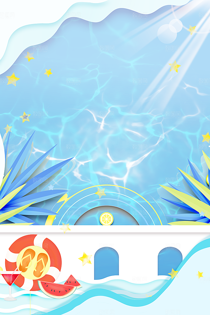 二十四节气节日背景插画海报