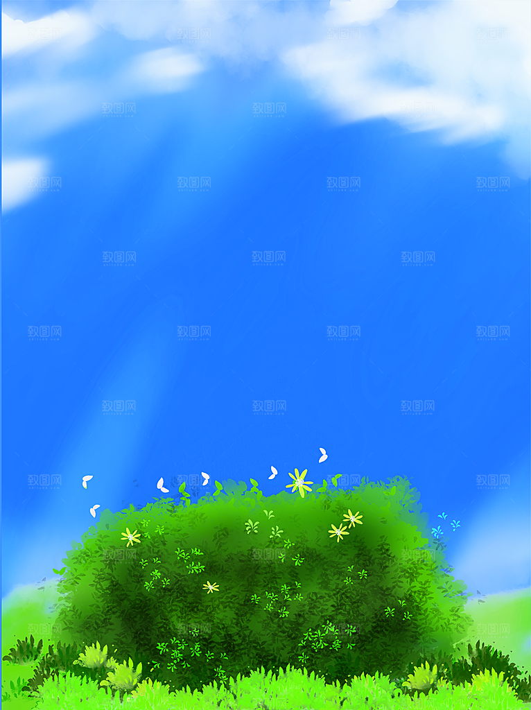 二十四节气节日背景插画海报