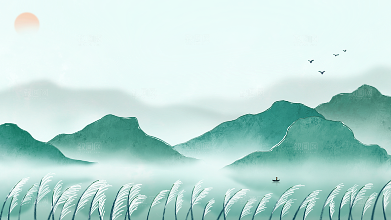 二十四节气节日背景插画海报