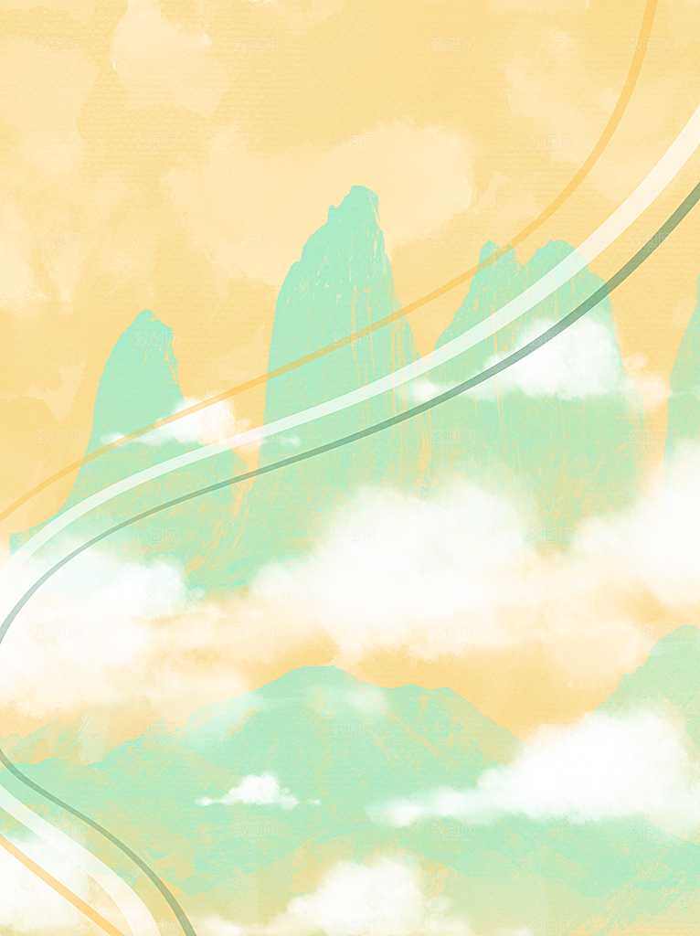 二十四节气节日背景插画海报