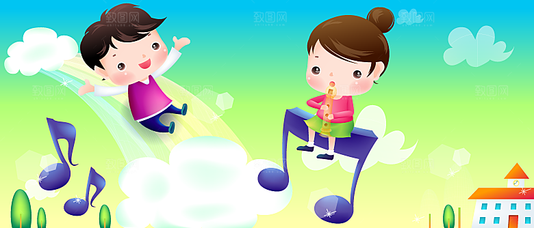 卡通儿童节娱乐手绘插画