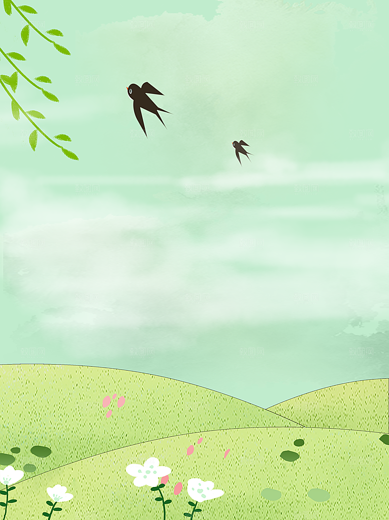 二十四节气节日背景插画海报