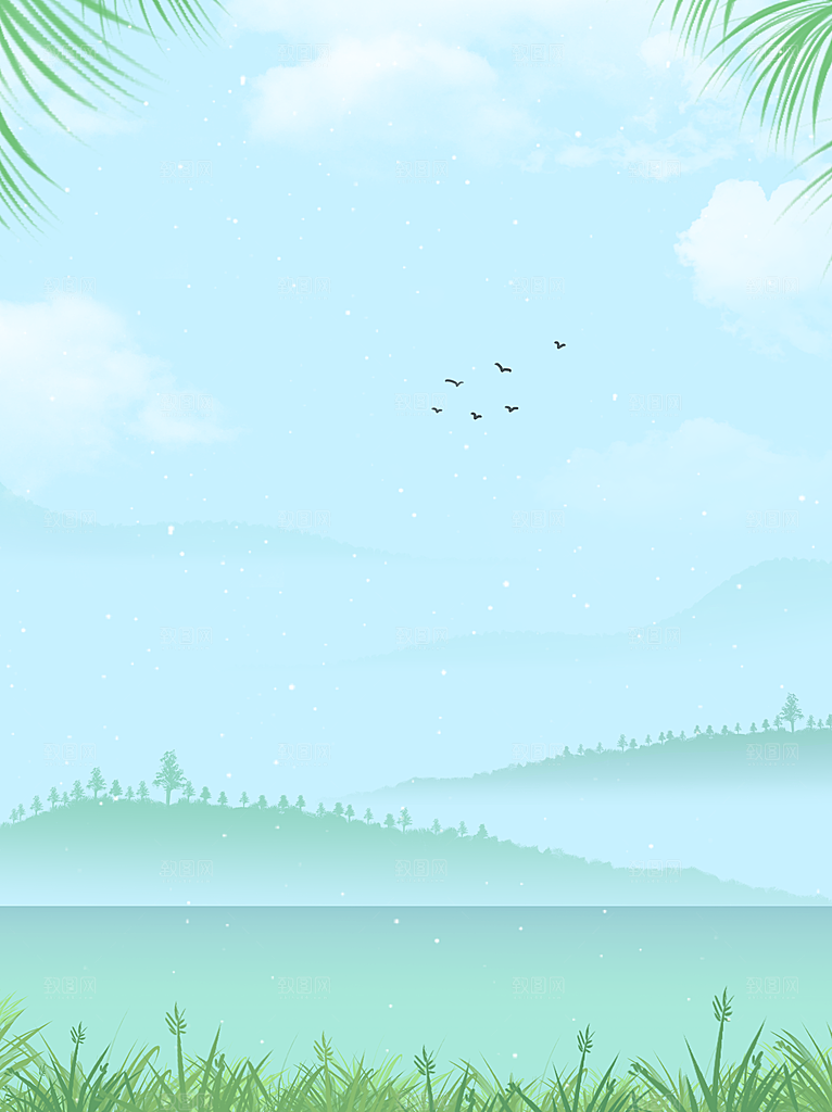 二十四节气节日背景插画海报