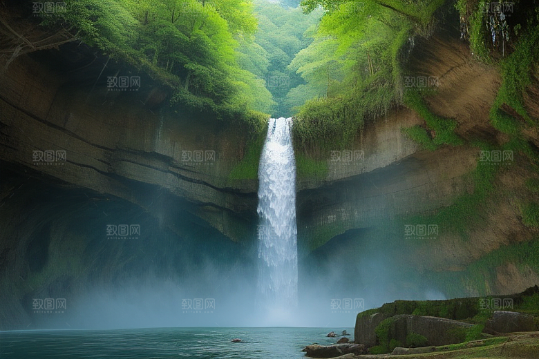 黄果树瀑布坐落在大自然的怀抱中