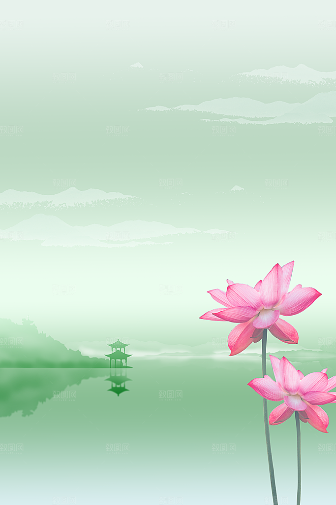 二十四节气节日背景插画海报