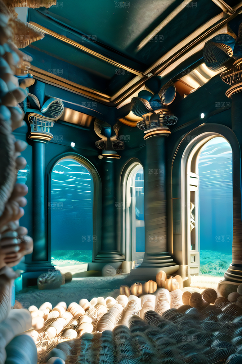 珊瑚贝壳构建的古代水下宫殿